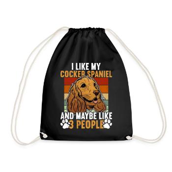 Cockerspainiel Cocker Spaniel Dog - Drawstring Bag - black - Front