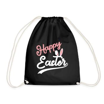 Joyeuses Pâques - Oreilles de lapin de Pâques - Sac de sport léger - noir - Devant