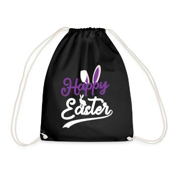 Joyeuses Pâques - Oreilles de lapin de Pâques - Sac de sport léger - noir - Devant