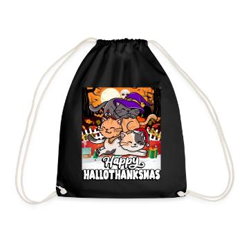 Joyeux Hallothanksmas Holiday Cat Fur - Sac de sport léger - noir - Devant