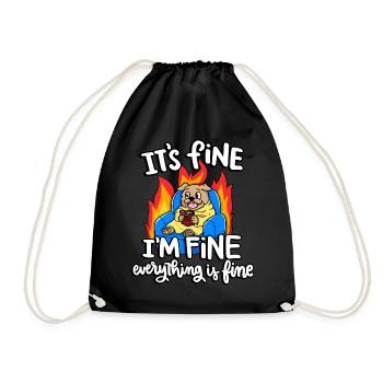 It's good, I'm fine, all is well, - Drawstring Bag - black - Front