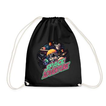 Space Adventure Astronaut für einen Kinder und - Turnbeutel - Schwarz - Vorne