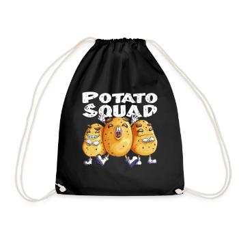 Leckere Kartoffeln Fan Potato Squad - Turnbeutel - Schwarz - Vorne