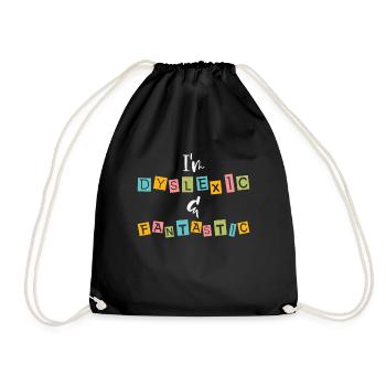Dyslexia Awareness Colorful Learning Disability - Drawstring Bag - black - Front