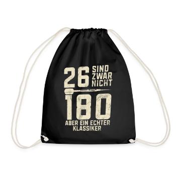 Retro Dartscheibe Dartboard 180 für Dartspieler - Turnbeutel - Schwarz - Vorne