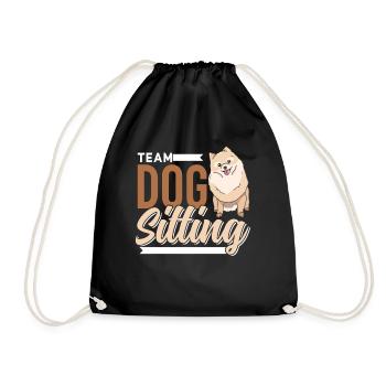 Team Dog Sitting Dog Sitting Dog Dog Sitter - Drawstring Bag - black - Front