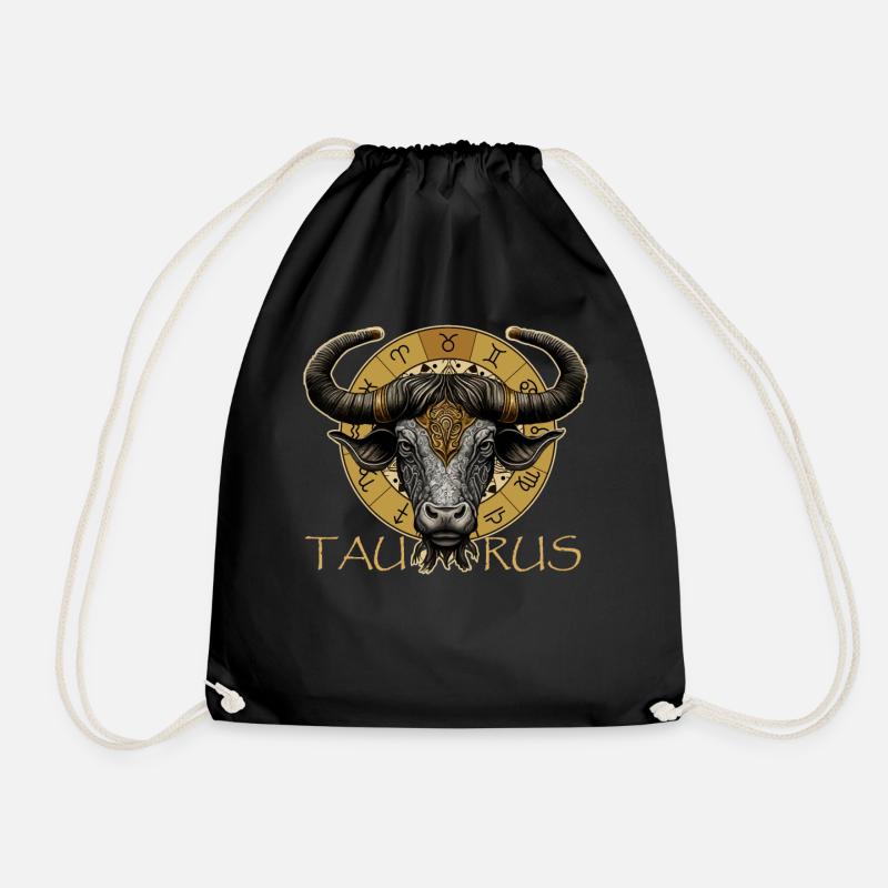 Retro Taurus Zodiac Constellation Astronomy Symbol - Turnbeutel - Schwarz