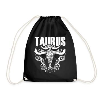 Taurus Bull Head Astrology Zodiac Sign Horoscope - Turnbeutel - Schwarz - Vorne