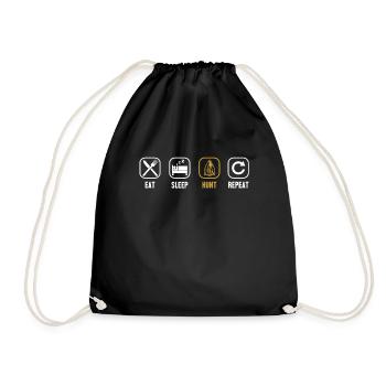 Eat Sleep Hunt Repeat Arrowhead Hunter - Drawstring Bag - black - Front