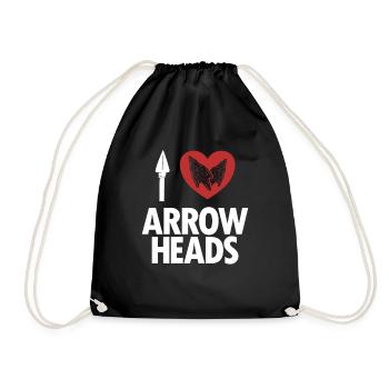I love Arrowheads Jagdspitzen Arrowhead Hunter - Turnbeutel - Schwarz - Vorne