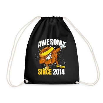 Awesome seit 2014 - 9. Basketball-Geburtstag - Turnbeutel - Schwarz - Vorne