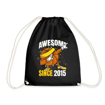 Awesome seit 2015 - 8. Basketball-Geburtstag - Turnbeutel - Schwarz - Vorne