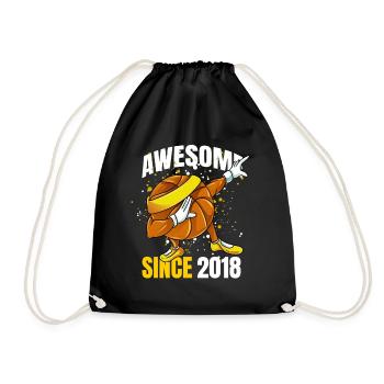 Awesome Since 2018 - 5th Basketball Birthday - Drawstring Bag - black - Front
