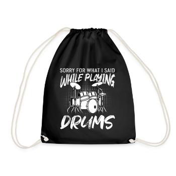 Batteur - Désolé pour ce que j’ai dit en jouant de la batterie - Sac de sport léger - noir - Devant