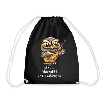 Coffeeholic Coffee Drinker Bird - Sac de sport léger - noir - Devant