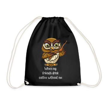 Hibou amis moi buvant du café - Sac de sport léger - noir - Devant