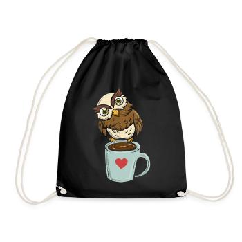 Caffeinated Night Bird Caffeine - Drawstring Bag - black - Front
