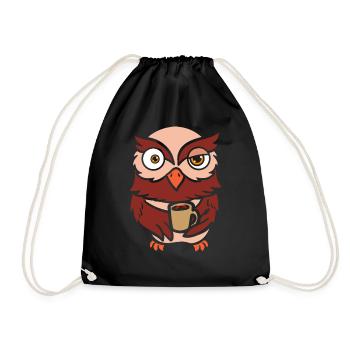 Animal Coffee Owl Whisperer - Drawstring Bag - black - Front