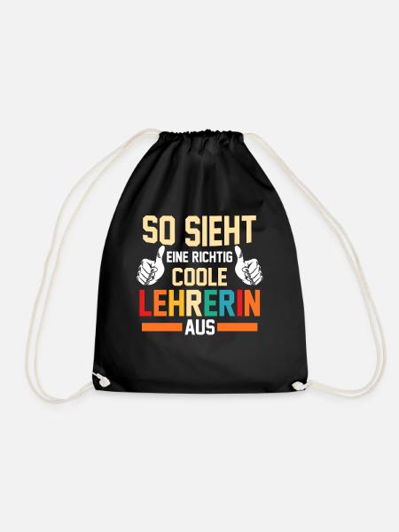 Schullehrerin Lehrerin - Turnbeutel - Schwarz