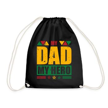 My Father My Hero Black History Month Melanin - Drawstring Bag - black - Front