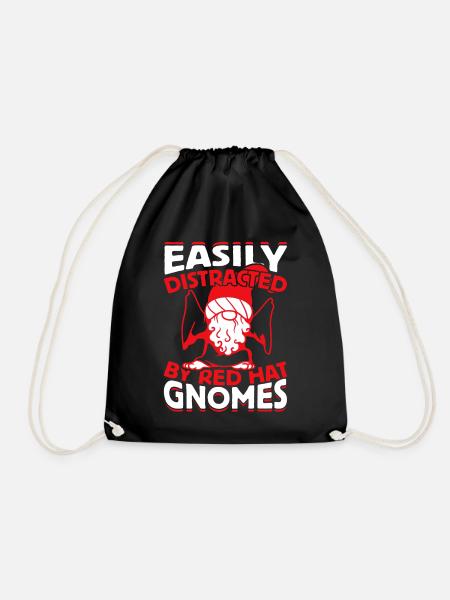 Garden Gnome Garden - Drawstring Bag - black