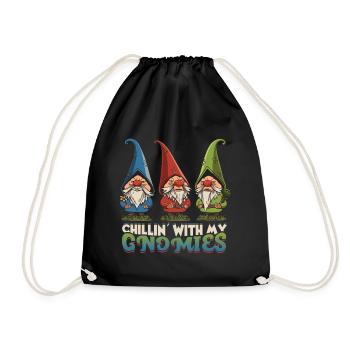 Garden Gnome Garden - Drawstring Bag - black - Front