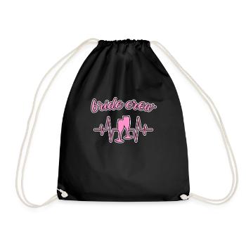 Team bride bride crew - Drawstring Bag - black - Front