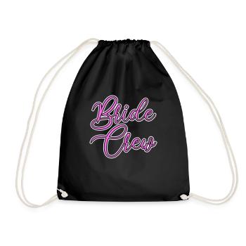 Team bride bride crew - Drawstring Bag - black - Front