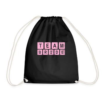 Team bride bride crew - Drawstring Bag - black - Front