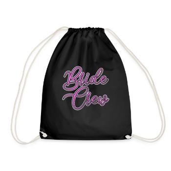 Team bride bride crew - Drawstring Bag - black - Front