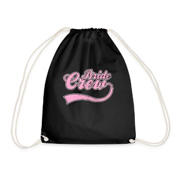 Team bride bride crew - Drawstring Bag - black - Front