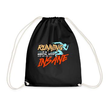 Running Is A Mental Sport Race XC Country Running - Drawstring Bag - black - Front
