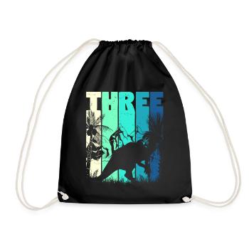 Parasaurolophus 3 ans Garçon 3ème anniversaire - Sac de sport léger - noir - Devant