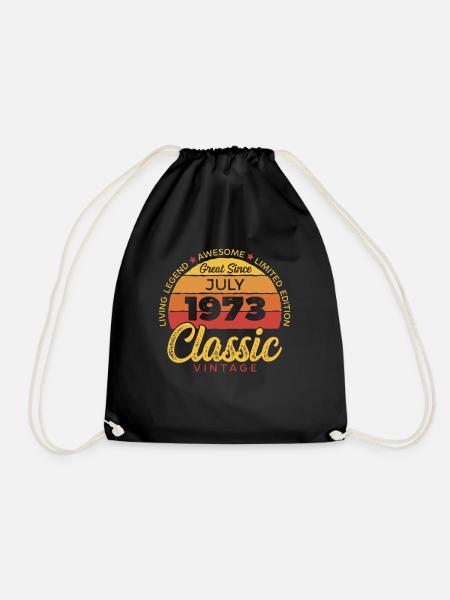 Retro 50 Jahre Juli 1973 Geburtstag Vintage Bday - Turnbeutel - Schwarz