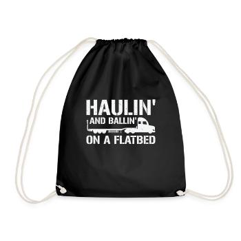 Flatbed Trucker Truck Driver - Drawstring Bag - black - Front