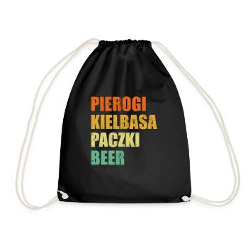 Pierogi Kielbasa - Drawstring Bag - black - Front
