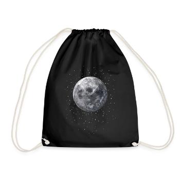 Luna Stars Moon Galaxy Astronomy - Drawstring Bag - black - Front