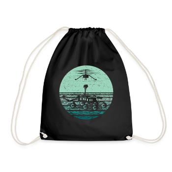 Planet Stars Moon Galaxy - Drawstring Bag - black - Front