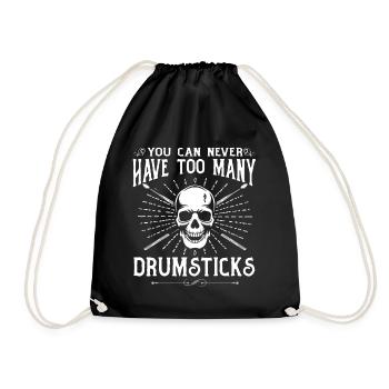 Vous ne pouvez jamais avoir trop de batterie Drum Player Musi - Sac de sport léger - noir - Devant