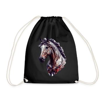 Géométrique Tête de Cheval Abstrait Polygonal Cheval Ridi - Sac de sport léger - noir - Devant