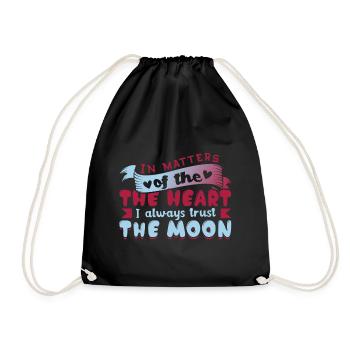 Romantic moon soulmate designs for a - Drawstring Bag - black - Front