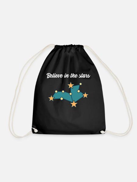 Believe in the stars - Astrology Horoscope - Drawstring Bag - black