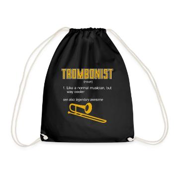 Trombone Trombonist Like A Normal Wind Instrument - Turnbeutel - Schwarz - Vorne