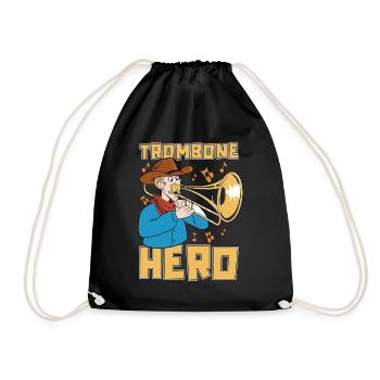 Trombone Hero Marching Band Instrument Trombonist - Turnbeutel - Schwarz - Vorne