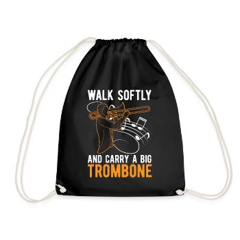Trombone Walk Softly And Carry Musical Instrument - Turnbeutel - Schwarz - Vorne