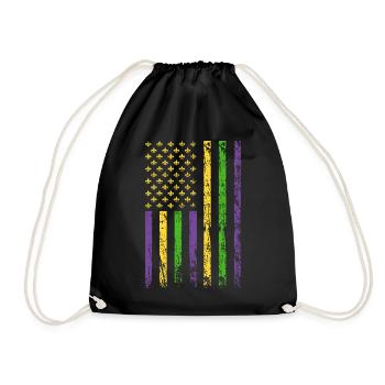 Masque de fou de vacances drapeau américain - Sac de sport léger - noir - Devant