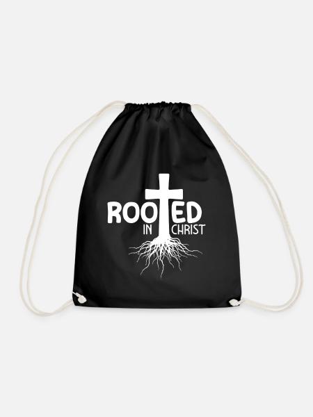 Rooted In Christ - Turnbeutel - Schwarz