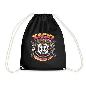 Zack wieder 26, Dartspieler Outfit, Geschenkidee - Turnbeutel - Schwarz - Vorne