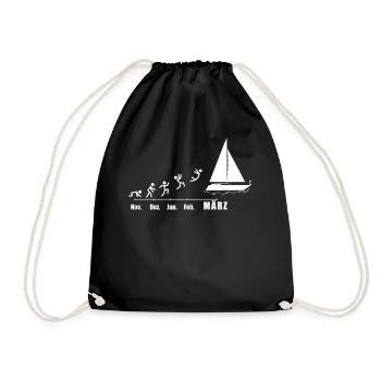 Segler Segelboot Segelschiff Segelyacht - Turnbeutel - Schwarz - Vorne