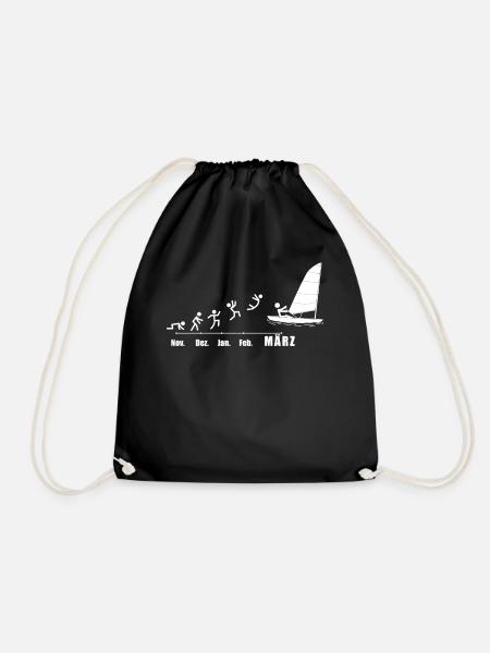 Segler Segel-Boot Segelschiff Segelyacht - Turnbeutel - Schwarz